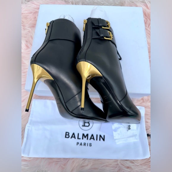 BALMAIN URIA LEATHER ANKLE BOOTS - Picture 9 of 13